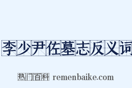 李少尹佐墓志反义词是什么意思的图片